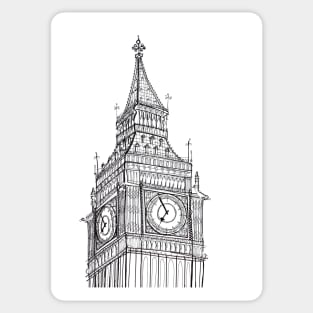 Big Ben Clock Tower Drawing Sticker